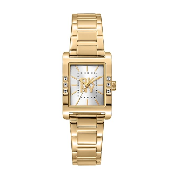 DKNY Westside Glitz Analog Plain 3-Hands Japanese Movement Rectangle Dial, Diameter 22 x 29.5 MM, 30 m Water Resistance Women's Wrist Watch