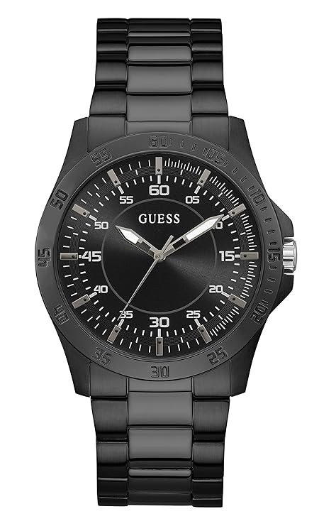 Guess Colby Collection 3 Hands Mens Analog Black Dial Coloured Quartz Watch, Round Dial with 42 mm Case Width