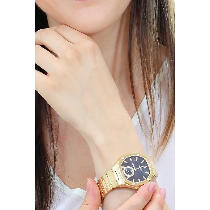 Guess Womens 38 mm Octavia Black Dial Stainless Steel Analog Watch