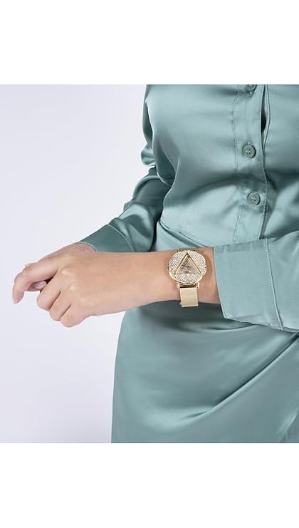 Guess Iconic Collection 3 Hand Womens Analog Beige Dial Coloured Quartz Stainless Steel Band Watch, Round Dial with 36 mm Case Width