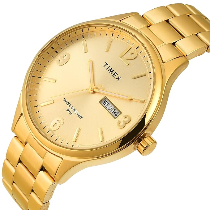 TIMEX Analog Watch for Men with Round Dial & Water Resistant Man's Wrist Watches