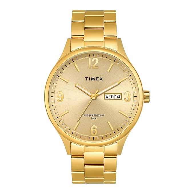 TIMEX Analog Watch for Men with Round Dial & Water Resistant Man's Wrist Watches