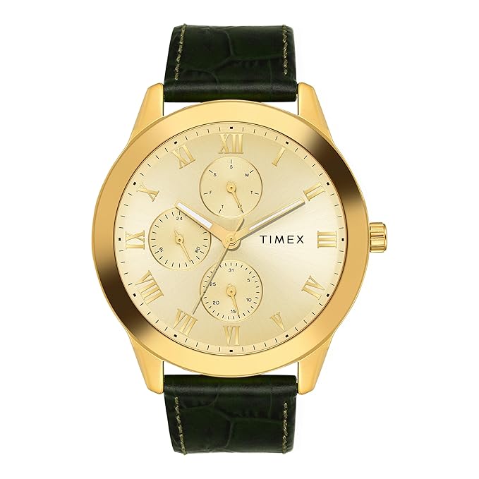 TIMEX Analog Watch for Men with Round Dial & Water Resistant Man's Wrist Watches