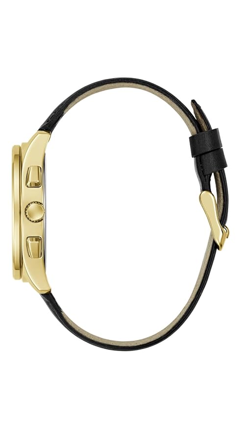 Guess Men Quartz Black Dial Chronograph Leather Watch