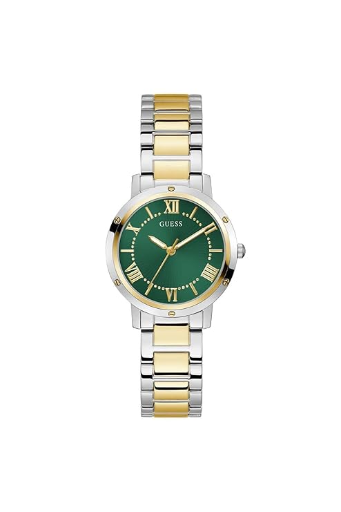 GUESS Round 27mm Green Dial Analog Women Watch