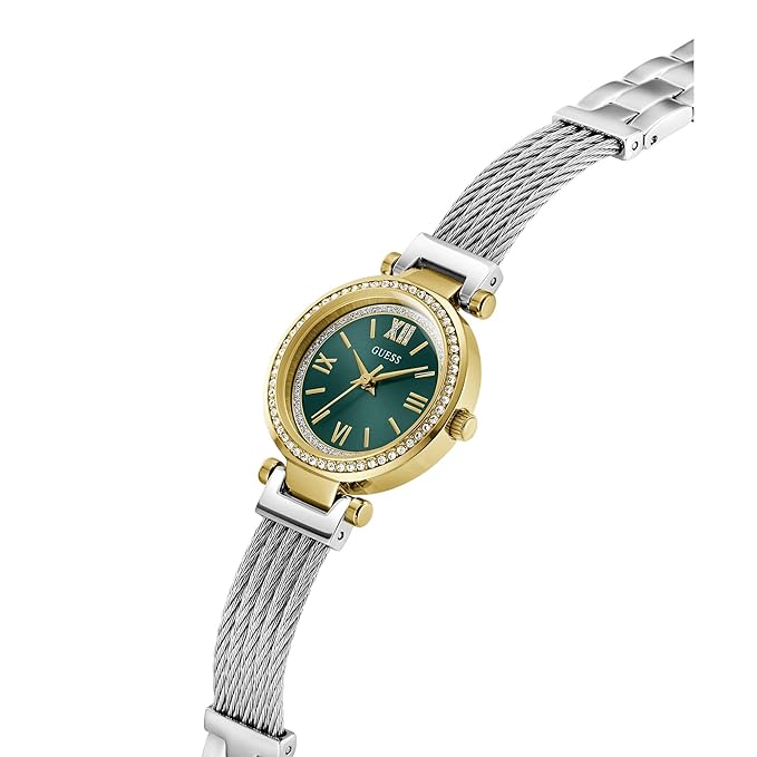 GUESS Round 27mm Green Dial Analog Women Watch