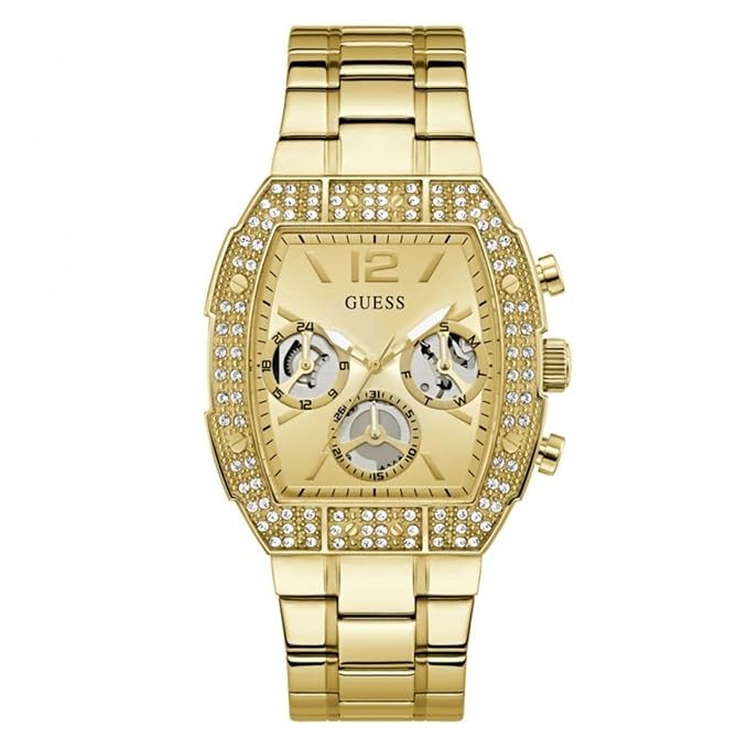 GUESS Rectangle 41mm Champagne Dial Analog Men Watch