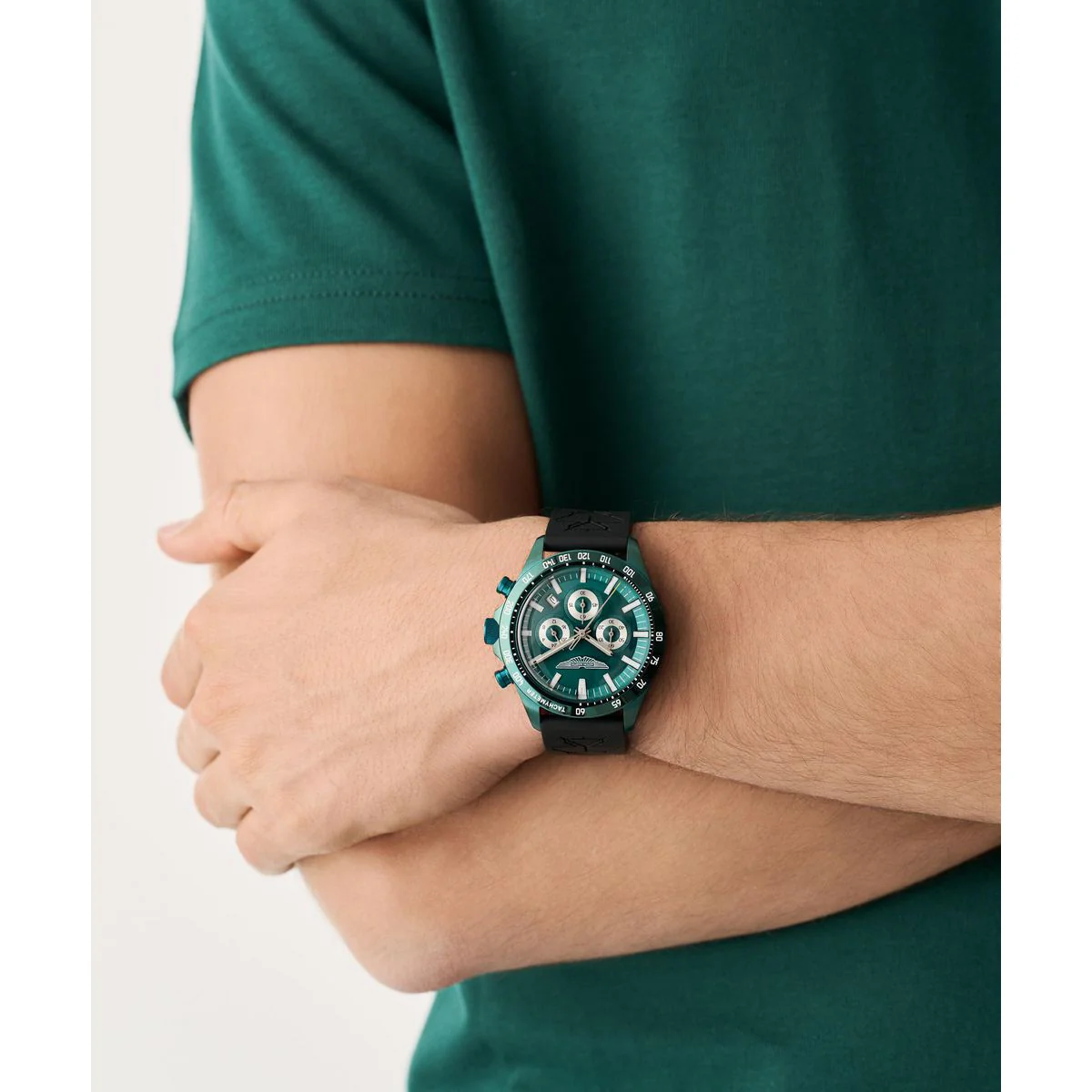 Aston Martin Round 44mm Green Dial Analog Men Watch