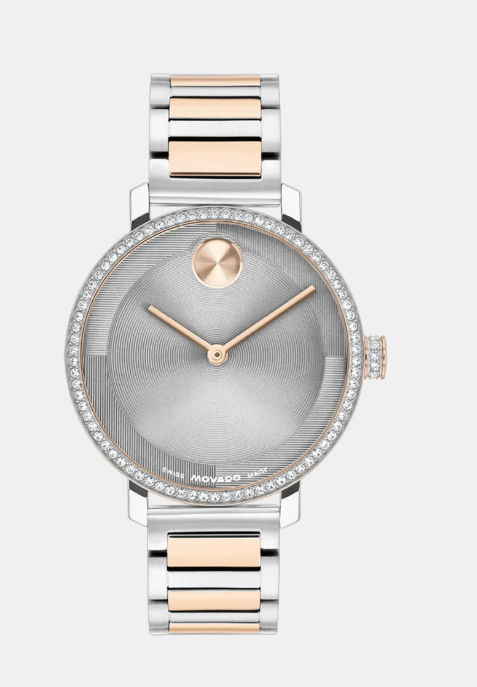 Movado Bold Women Quartz Grey Dial Analog Stainless Steel Watch