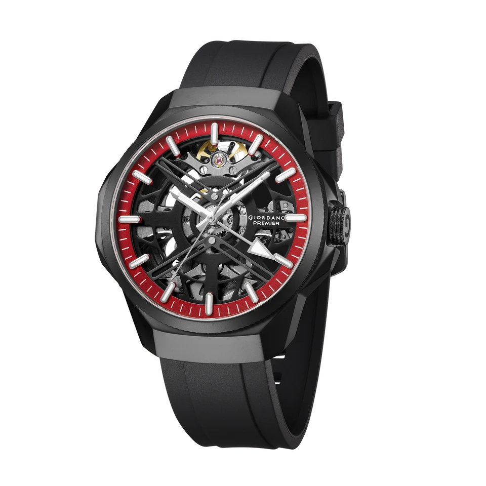 Giordano Premier Xapphire Collection Automatic Mechanical Movement Skeleton-Style Watch for Men