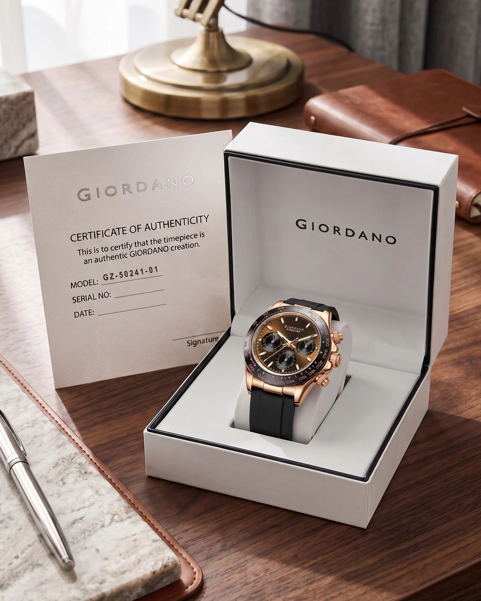 Giordano Premier Ember Collection Chronograph Analog Quartz Watch for Men