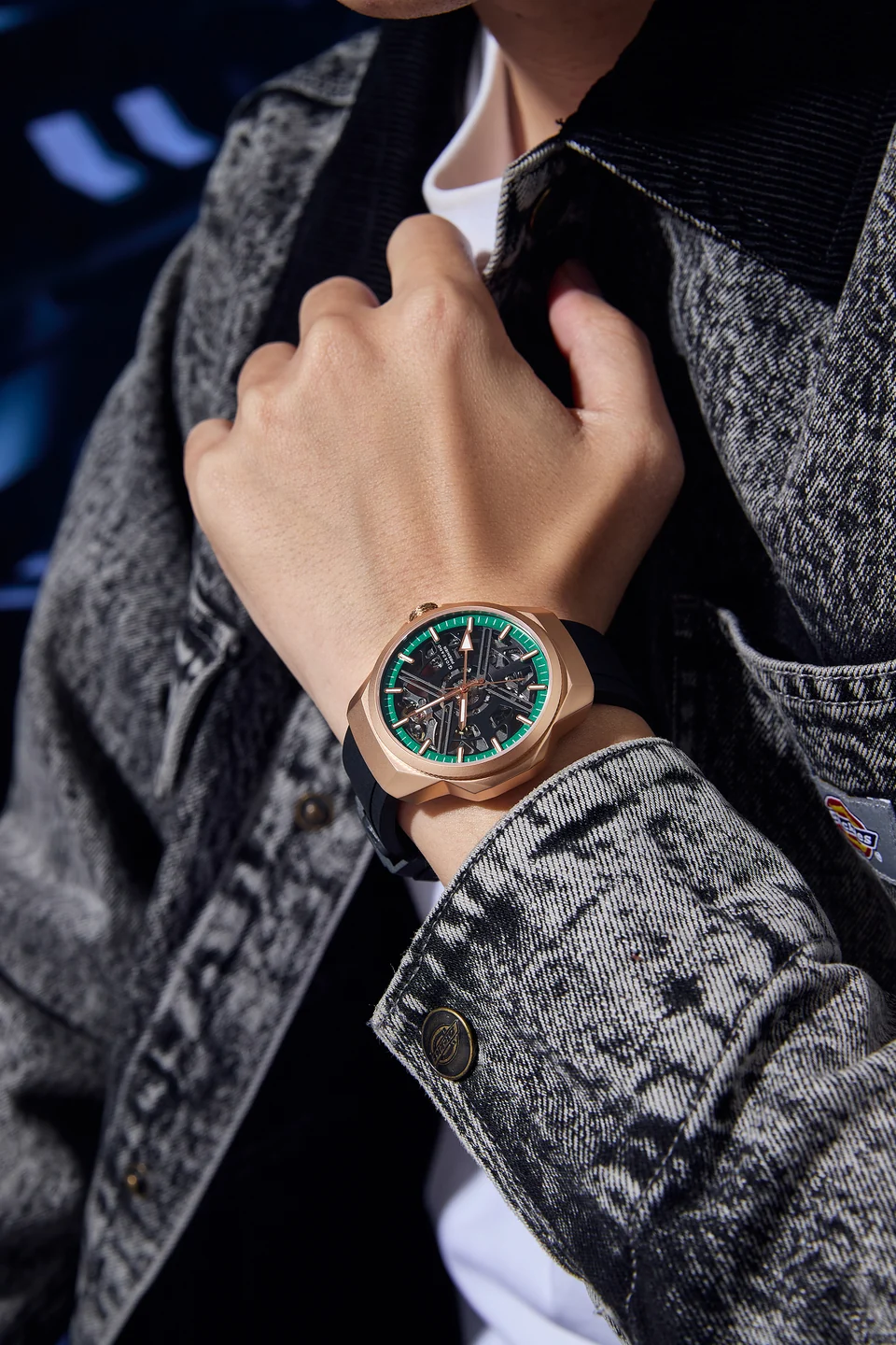 Giordano Premier Xapphire Collection Automatic Mechanical Movement Skeleton-Style Watch for Men
