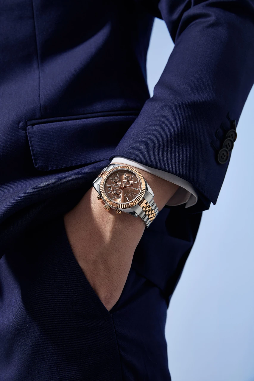Giordano Analog Watch - For Men Chronograph Dial, Bezel Design, Date Display, Stainless Steel Strap