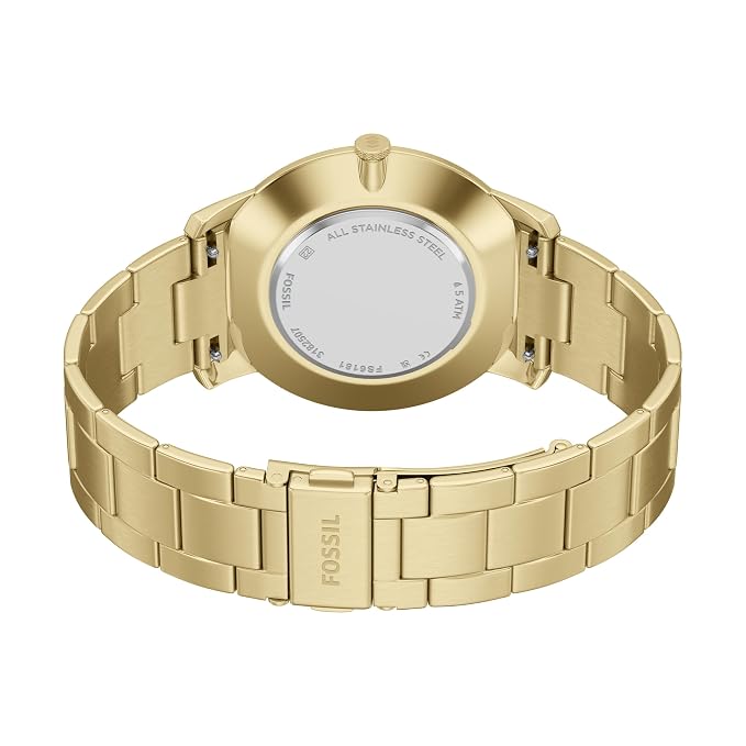 Fossil Minimalist Gold Quartz Stainless Steel Watch