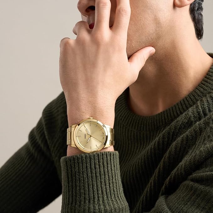 Fossil Minimalist Gold Quartz Stainless Steel Watch