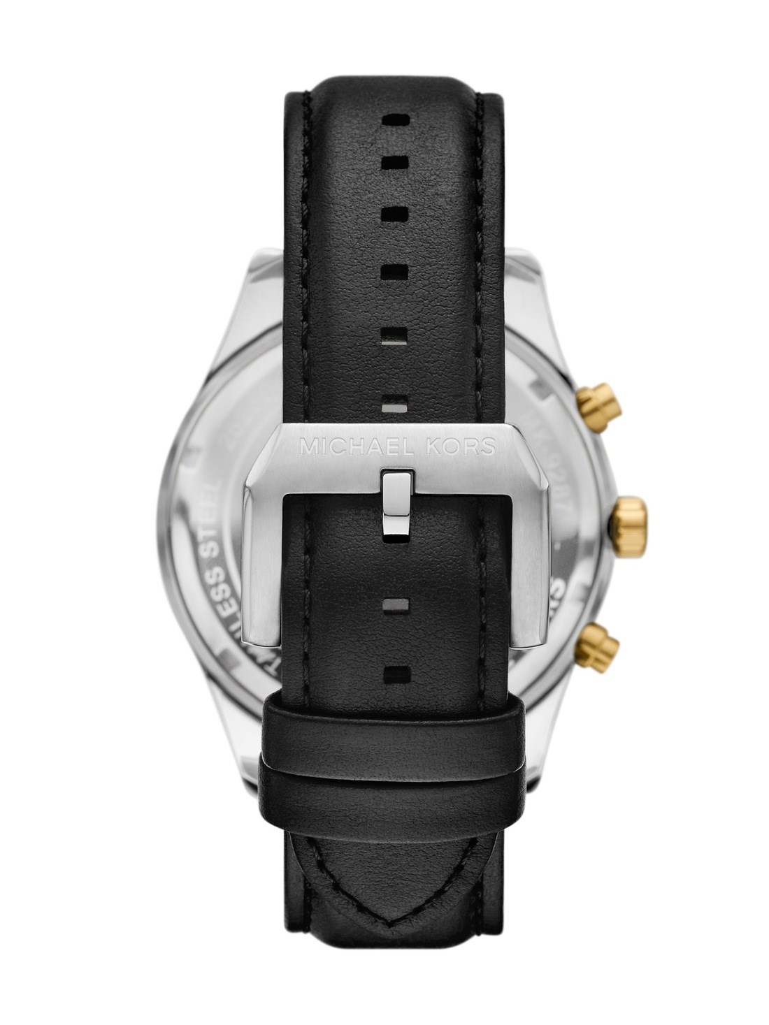 Michael Kors Lexington Chronograph Black Leather Watch
