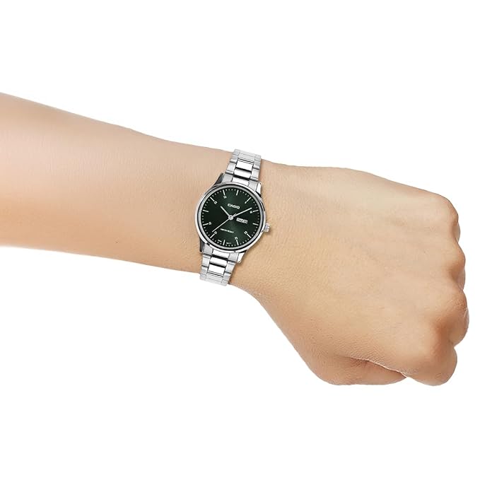 Casio Ladies LTP-SN8YD-3B Analog Green Dial Watch