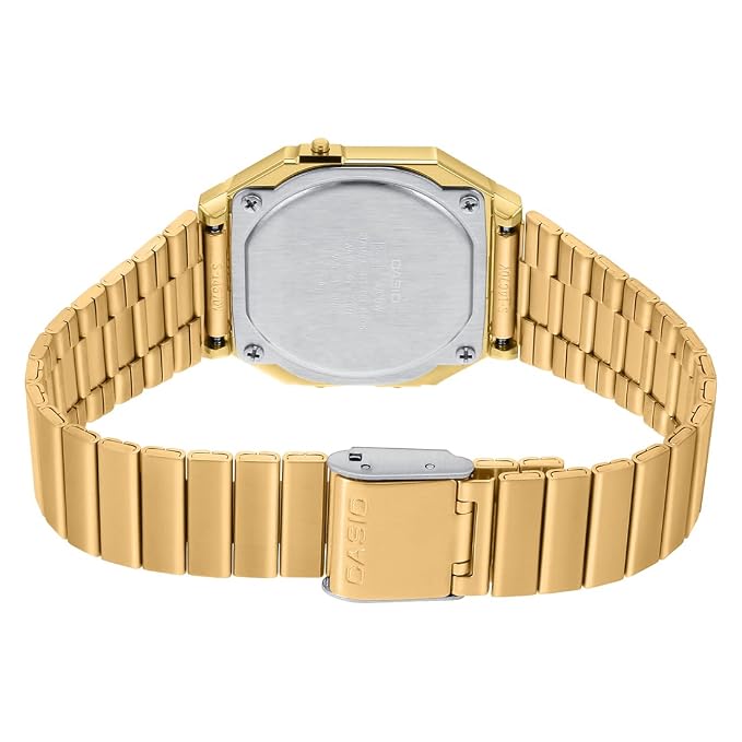Casio Unisex-Adult Vintage A700WG-9ADF Gold Digital Dial Gold Stainless Steel Band