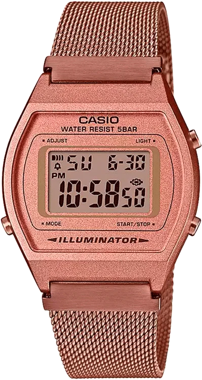 Vintage Unisex Quartz Rose Gold Dial Digital Mesh Watch