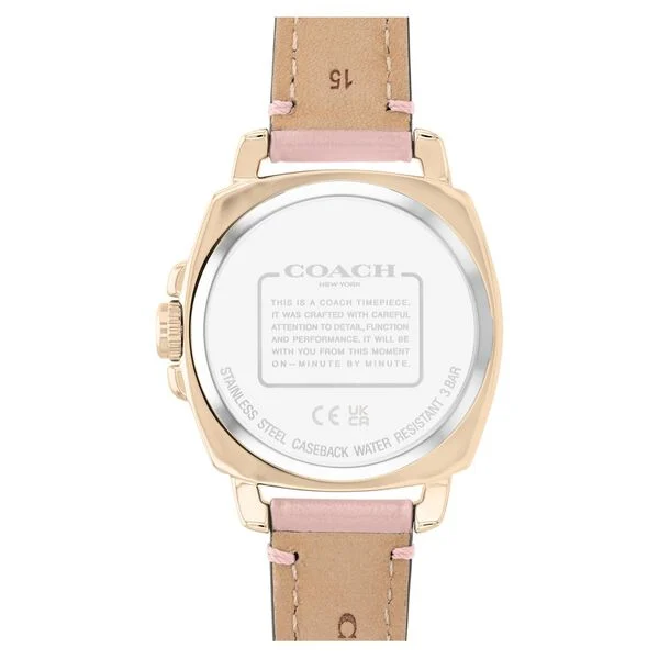 Coach Quartz Analog Rose Gold Dial Leather Strap Watch for Women