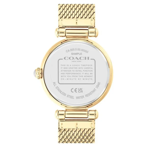 Coach Quartz Analog Silver Dial Golden Colour Stainless Steel Strap Watch For Women