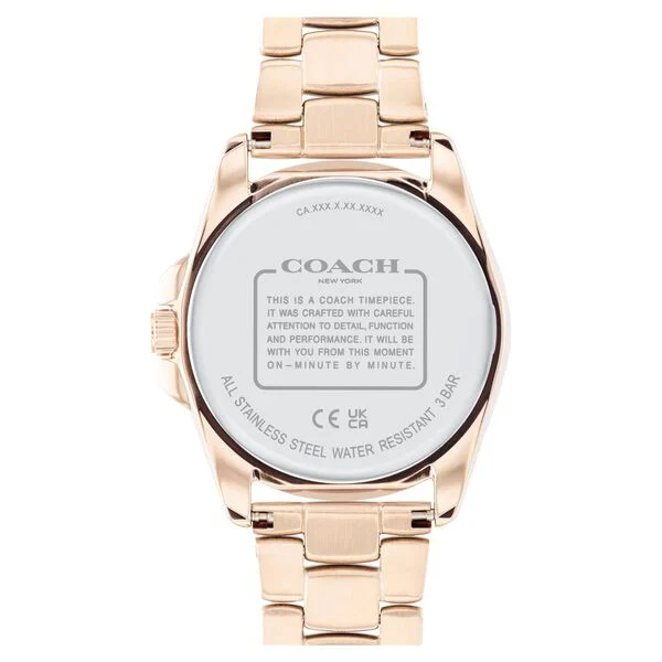 Coach Quartz Analog Mother Of Pearl Dial Stainless Steel Strap Watch For Women