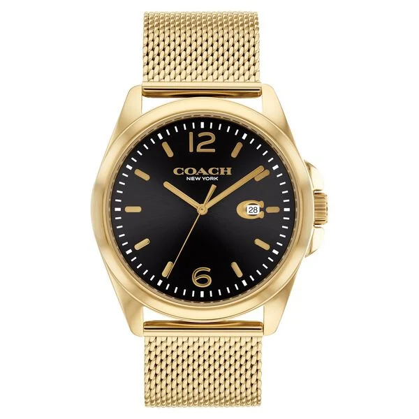 Coach Black Dial Stainless Steel Strap Watch for Men