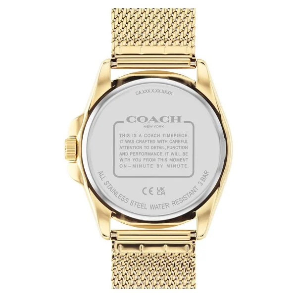 Coach Black Dial Stainless Steel Strap Watch for Men