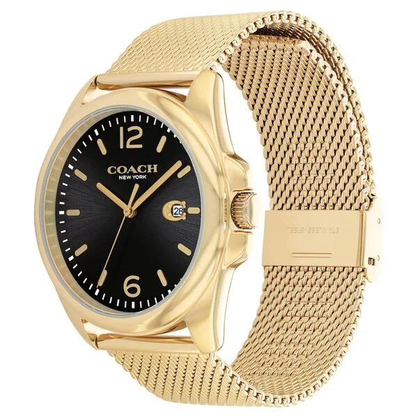 Coach Black Dial Stainless Steel Strap Watch for Men