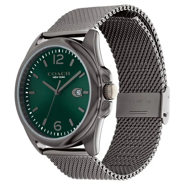 Coach Quartz Analog Green Dial Stainless Steel Strap Watch for Men