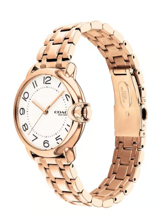 Coach Quartz Analog White Dial Stainless Steel Strap Watch for Women