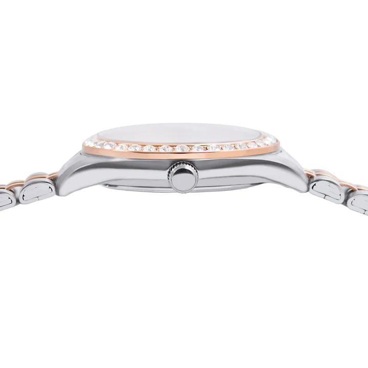 Crystal Bezel With Green Dial Women's Quartz Watch