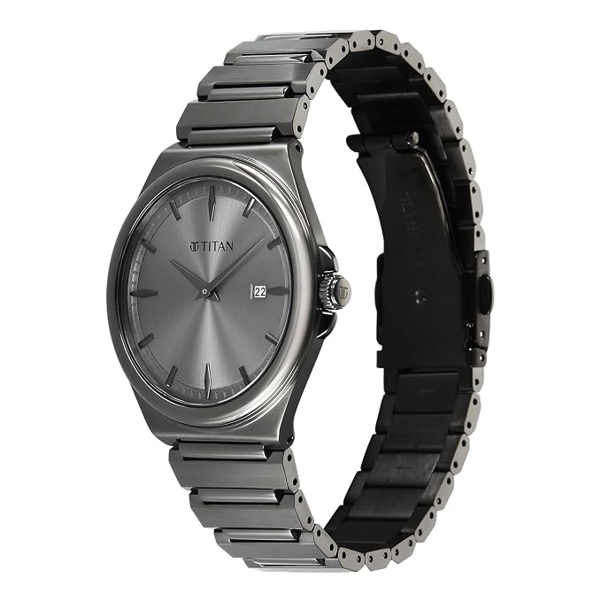 Titan Classique sleekfit with Quartz Analog 2 Hands + Date@3H Stainless Steel Strap Watch for Men