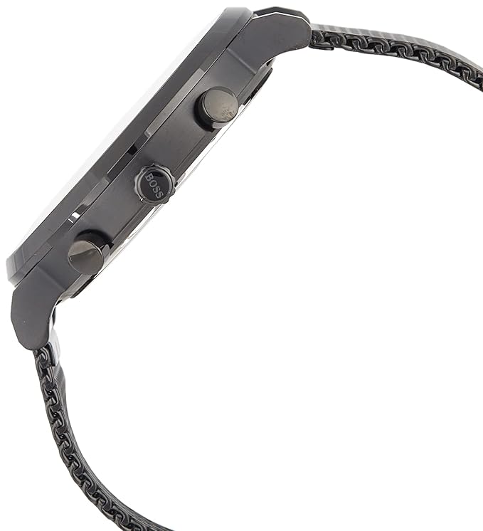 Hugo Boss Stainless Steel Montre Integrity Analog Black Dial Men Watch, Black Band