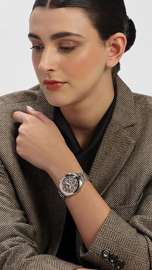 BOSS Hugo Stainless Steel Novia Analog Brown Dial Women Watch, Multi-Color Band