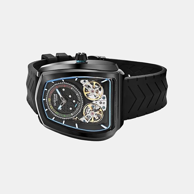 Aventus Men Automatic Black Dial Analog Silicone Watch