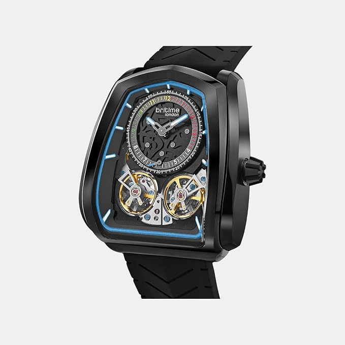 Aventus Men Automatic Black Dial Analog Silicone Watch