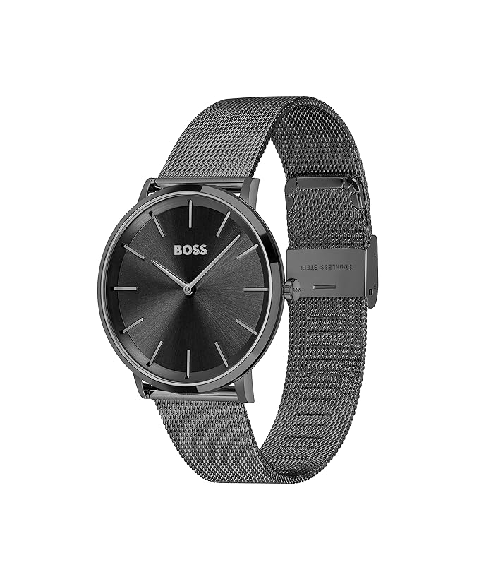 Hugo Boss Stainless Steel Skyliner Analog Black Dial Men Watch, Black Band
