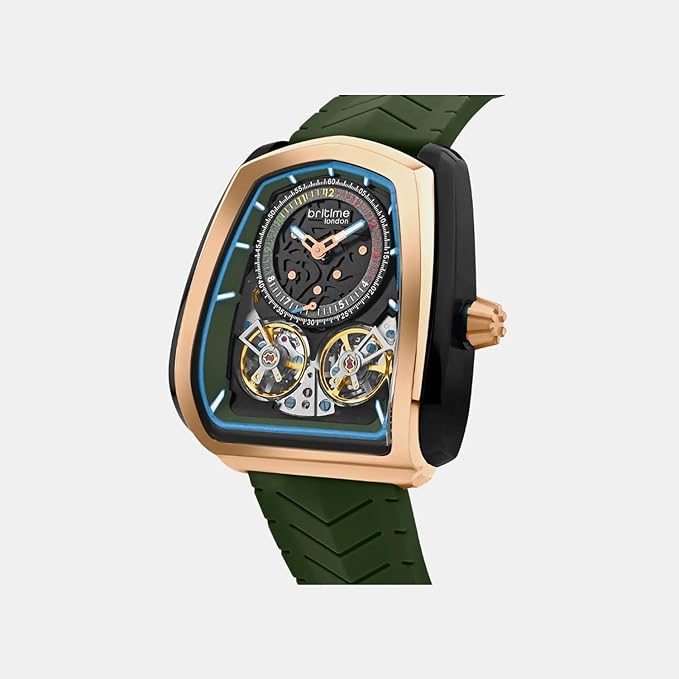 Aventus Men Automatic Green Dial Analog Silicone Watch