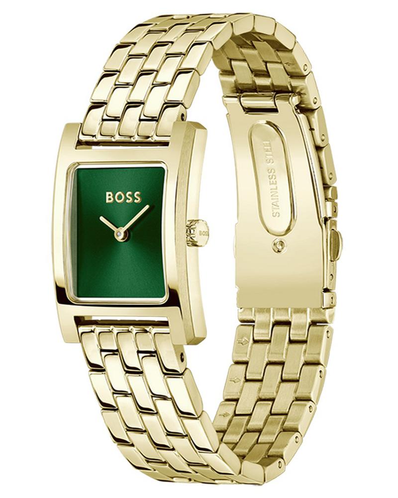 Lucy Qtm Women Quartz Green Dial Analog Stainless Steel Watch