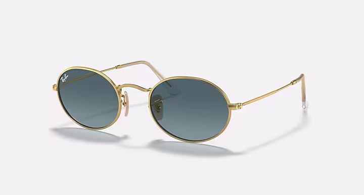 RAYBAN OVAL METAL Sunglasses in Arista Gold and Blue Gradient