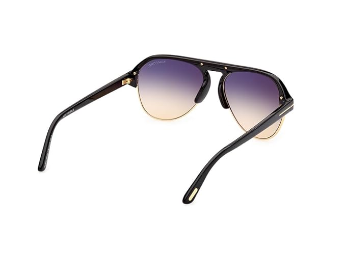 Tom Ford | UV Protected + Blue Blocked Filter Sunglasses for Men | Aviator Shaped - Full-rim Black Frame