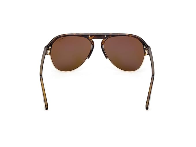 Tom Ford | UV Protected + Blue Blocked Filter Sunglasses for Men | Aviator Shaped - Full-rim Brown Frame