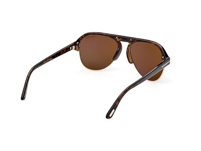 Tom Ford | UV Protected + Blue Blocked Filter Sunglasses for Men | Aviator Shaped - Full-rim Brown Frame