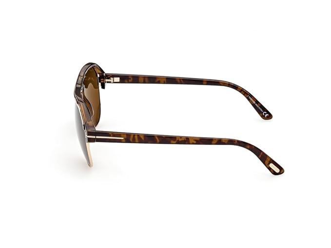 Tom Ford | UV Protected + Blue Blocked Filter Sunglasses for Men | Aviator Shaped - Full-rim Brown Frame