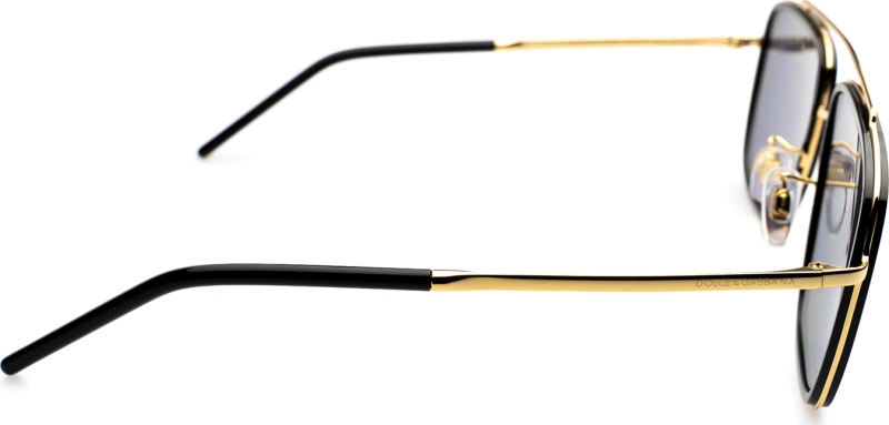Dolce & Gabbana Polarized Sunglasses with Gold and Black Frame And Brown Gradient Lenses, 57mm