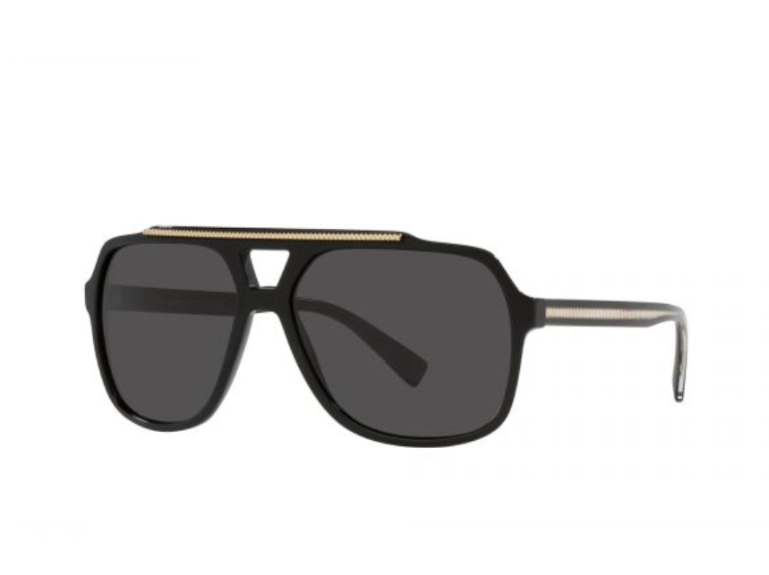 DOLCE & GABBANA Full Rim Pilot shaped Black coloured Sunglasses