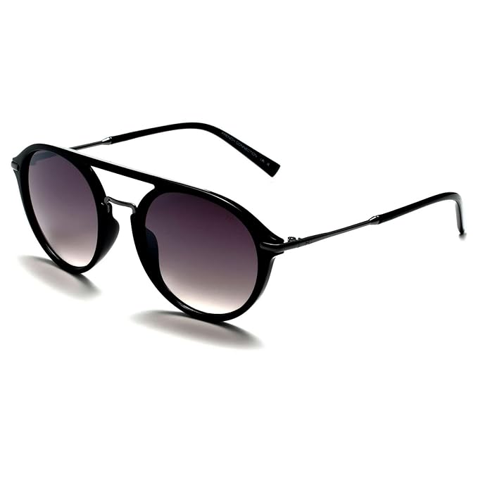FCUK French Connection Men's Round sunglasses Grey Frame, Grey Lens