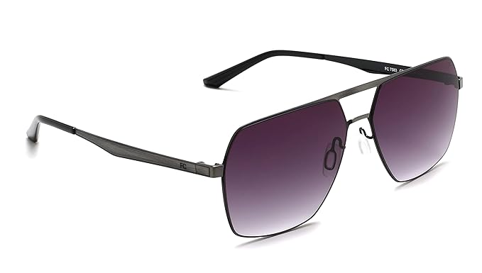 FCUK French Connection Gradient Rectangular Men Sunglasses - (FC 7583 C2 S | 60 | Grey Colour Lens)