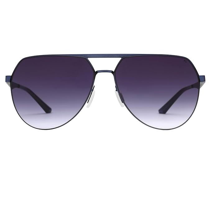 French Connection|Blue Full Frame Aviator Sunglasses|100% UV Protected (Uv 400) Blue Gradient Faded Lens|Men's|Large